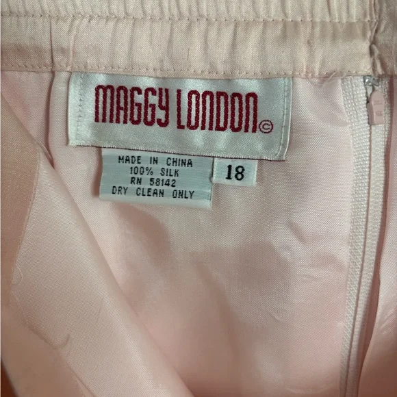 Elegant Easter Skirt Maggie London Classic Pink Women’s 100% Silk Midi Skirt 18 - Picture 4 of 5